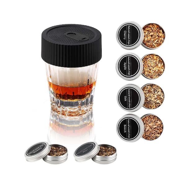 Electric Whiskey Smoker Kit Rechargeable Cocktail Smoker with 6 Wood Chips, No Butane Needed