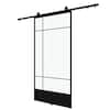 COLONIAL ELEGANCE Bastille 37 in. x 84 in. 3/4 Lite Clear Glass Black ...