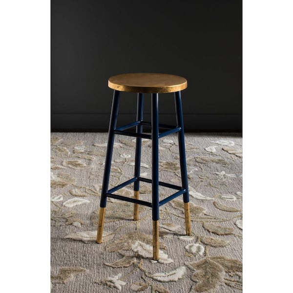 Emery 30 in. Navy/Gold Bar Stool
