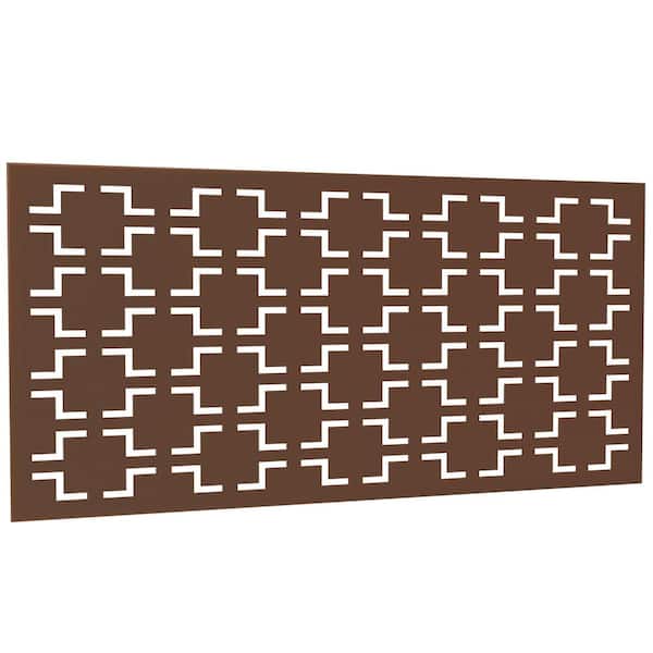 NEUTYPE 47 in. Stainless Steel Privacy Screen Garden Fence in Brown
