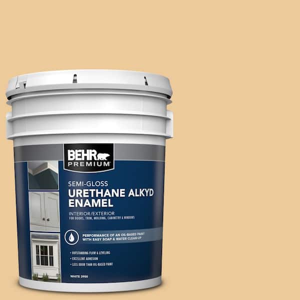 BEHR PREMIUM 5 gal. #M270-4 Filtered Moon Urethane Alkyd Semi-Gloss Enamel Interior/Exterior Paint