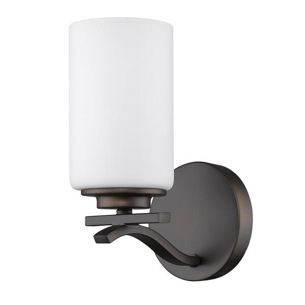 Acclaim Lighting Poydras 1-Light Oil-Rubbed Bronze Sconce with Etched Glass Shade