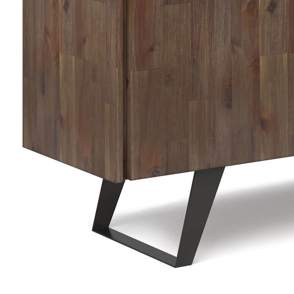 Lowry Solid Acacia Wood Sideboard Buffet in Rustic Natural Aged Brown