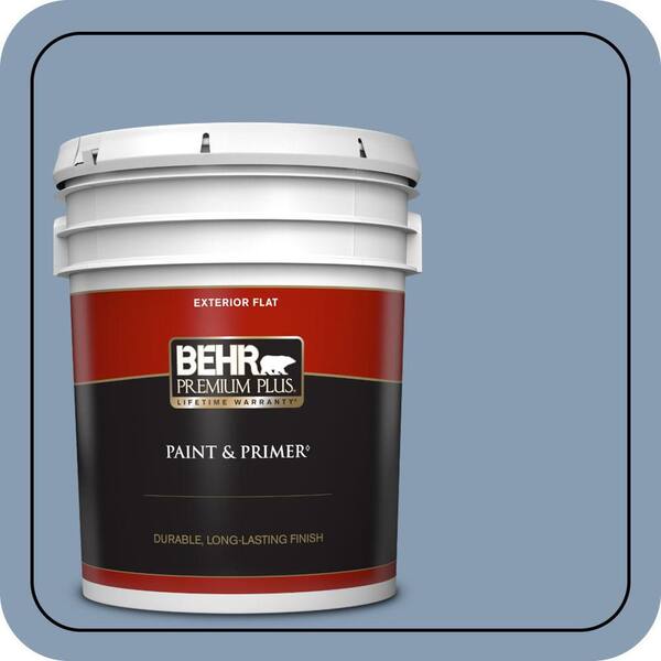 BEHR PREMIUM PLUS 5 gal. #S520-4 Private Jet Flat Exterior Paint & Primer