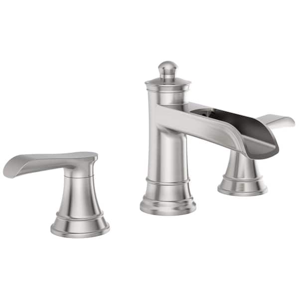 8 in. Widespread 2-Handle Bathroom Sink Faucet in Brushed Nickel with Drain Assembly