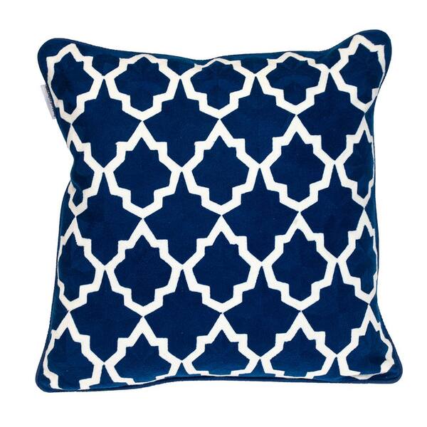 PARKLAND COLLECTION 20 X 20 Transitional Geometric Blue Square 20 in. x 20 in. Pillow