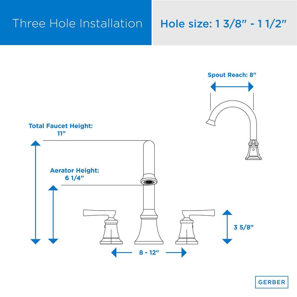 Northerly Chrome Deck Mounted Roman Tub Filler with Dual Handles