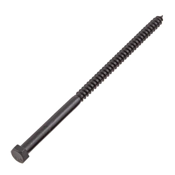 3/8 in. x 8 in. Black Exterior Hex Head Lag Screw (25-Pack)