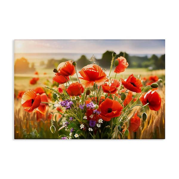 Bright Sunlit Spring Meadow by Alina Georgescu Unframed Nature Graphic Art Print 24 in. x 36 in.