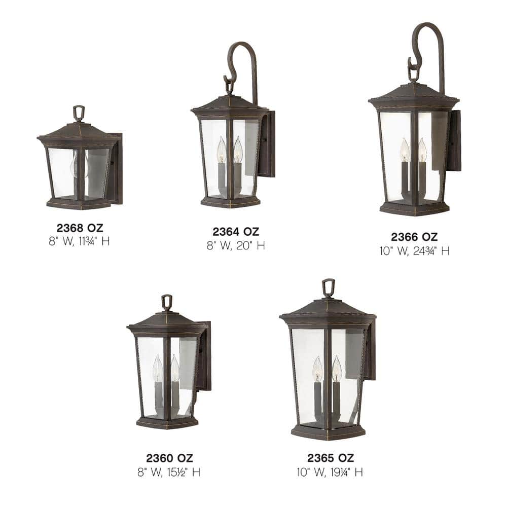 Elegant Bromley 3-Light Oil Rubbed Bronze Outdoor Wall Lantern