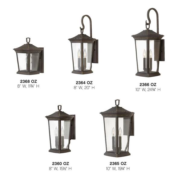 Hinkley Adair 4-Light Extra Large Wall Mount Lantern In Aged Zinc