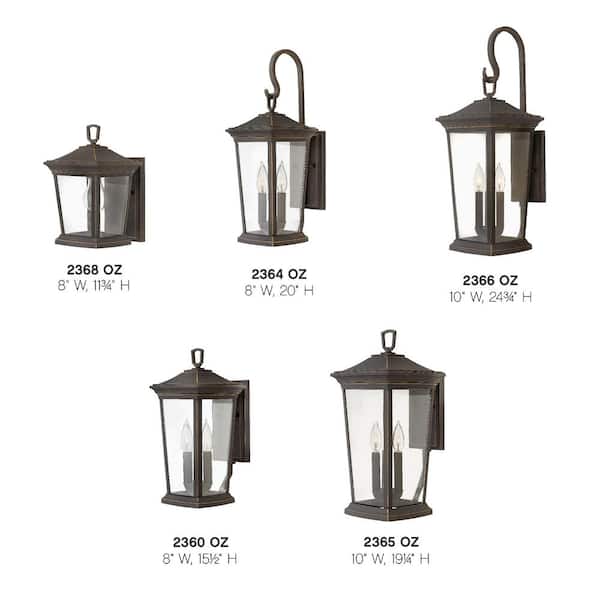 HINKLEY - Bromley Large Oil Rubbed Bronze 3-Light Outdoor Wall Lantern Sconce