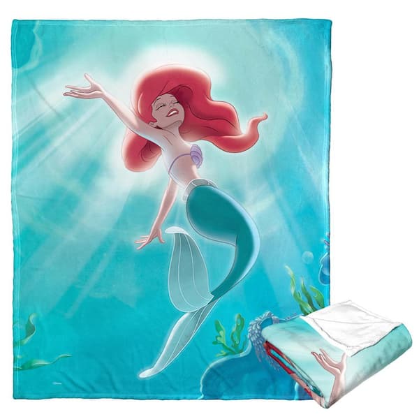 THE NORTHWEST GROUP Disney Little Mermaid Classic Underwater Rays Silk Touch Multi-Colored Throw Blanket