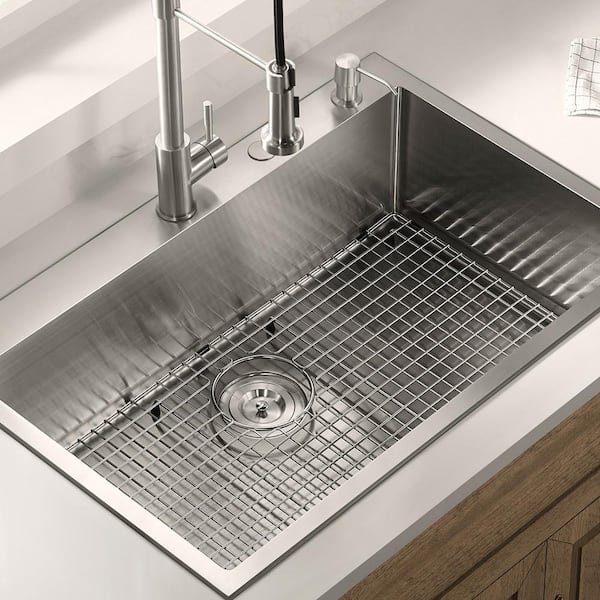 Serene Valley SVM2413R 24.17-in x 12.72-in Rear Drain Heavy-Duty Stainless Steel Sink Protector