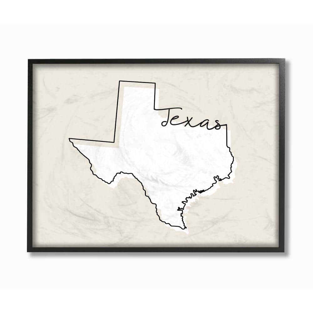 Multi-Color Stupell Industries Texas Home State Map Neutral Print Design Wall Plaque 10 x 15