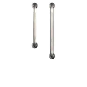 18 in. x 1-1/2 in. and 24 in. x 1-1/2 in. ADA Compliant Concealed Peened Grab Bar Combo in Polished Stainless Steel