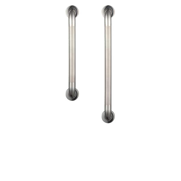 Glacier Bay 18 in. x 1-1/2 in. and 24 in. x 1-1/2 in. ADA Compliant Concealed Peened Grab Bar Combo in Polished Stainless Steel