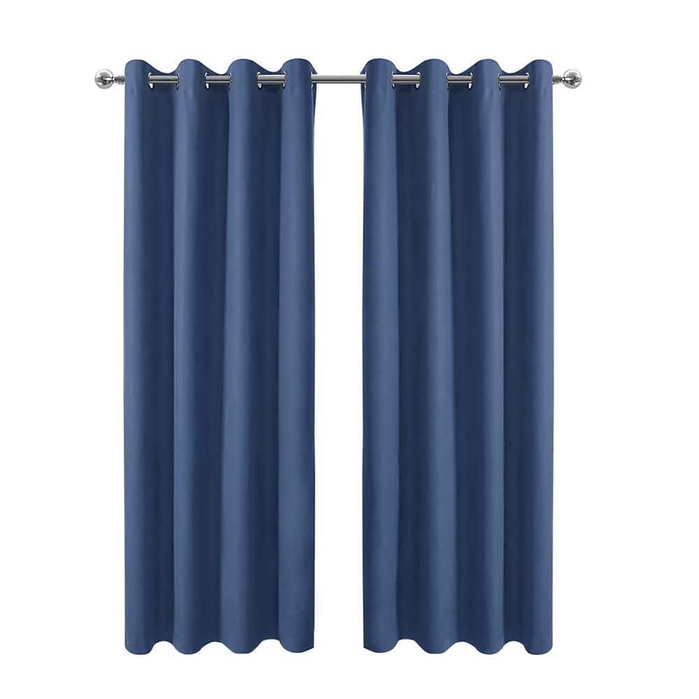 Navy Blue Smooth Polyester 53 in. W x 88 in. L Indoor Curtain High Precision Tab Top Blackout Curtain (Single Panel) price history on PriceWatchPro