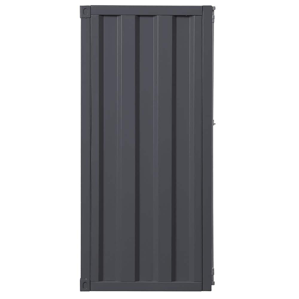 Gunmetal Industrial Metal Chest with Single Door and Shelves