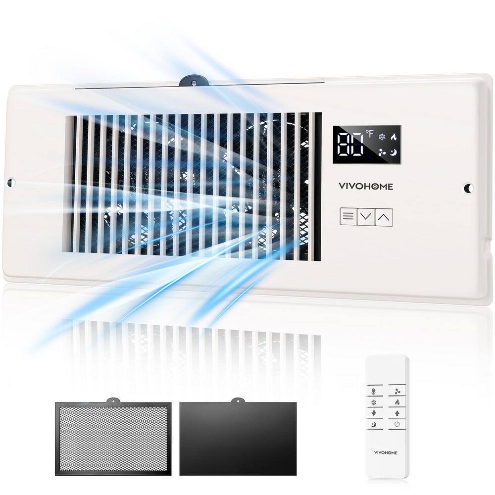 4 in. x 12 in. Opening Wall/Floor Mounted Quiet Register Booster Fan with Smart Thermostat, 10 Speed Control in White price history on PriceWatchPro