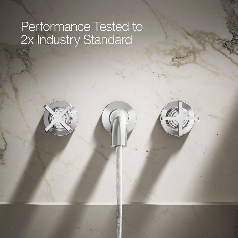 Polished Chrome Wall-Mount Bathroom Sink Faucet