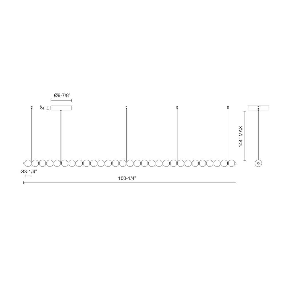 Akoya Chrome and Crystal 28-Light LED Linear Chandelier