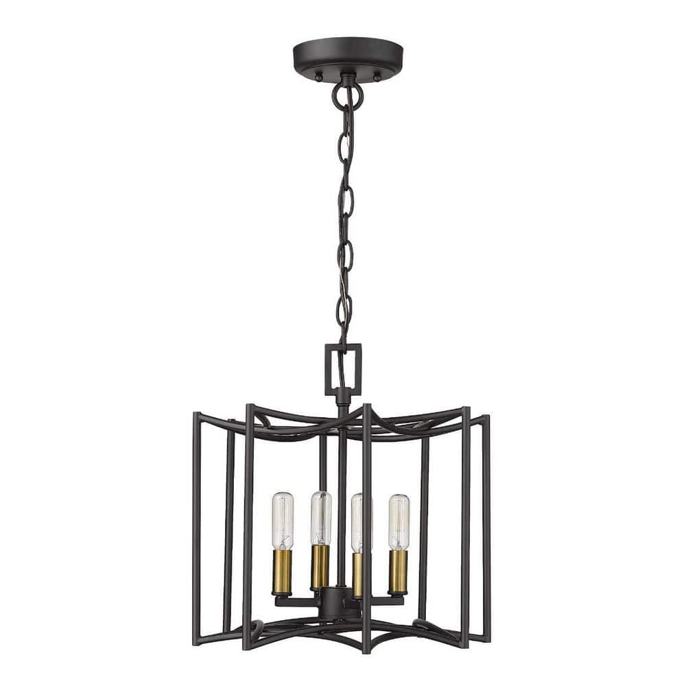 60-Watt 4 Light Black Pendant Light with Metal, No Bulbs Included price history on PriceWatchPro