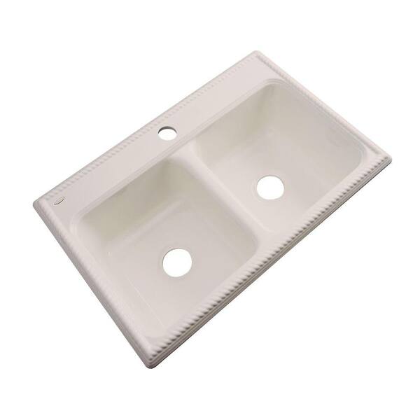 Thermocast Seabrook Drop-In Acrylic 33 in. 1-Hole Double Bowl Kitchen Sink in Desert Bloom