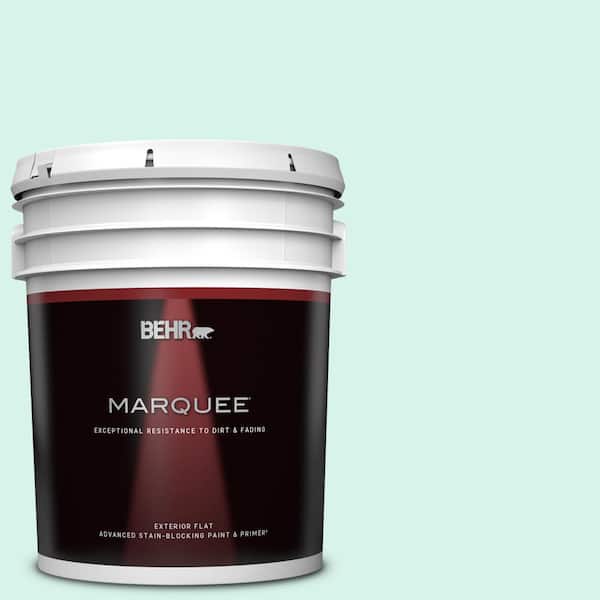 BEHR MARQUEE 5 gal. #480A-1 Minted Ice Flat Exterior Paint & Primer
