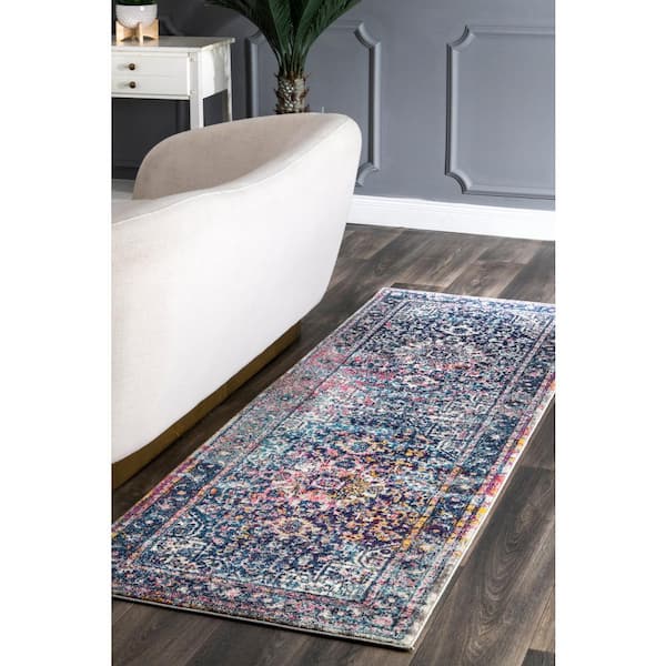 Persian Vintage Raylene Blue 2 ft. 8 in. x 8 ft. Runner Rug
