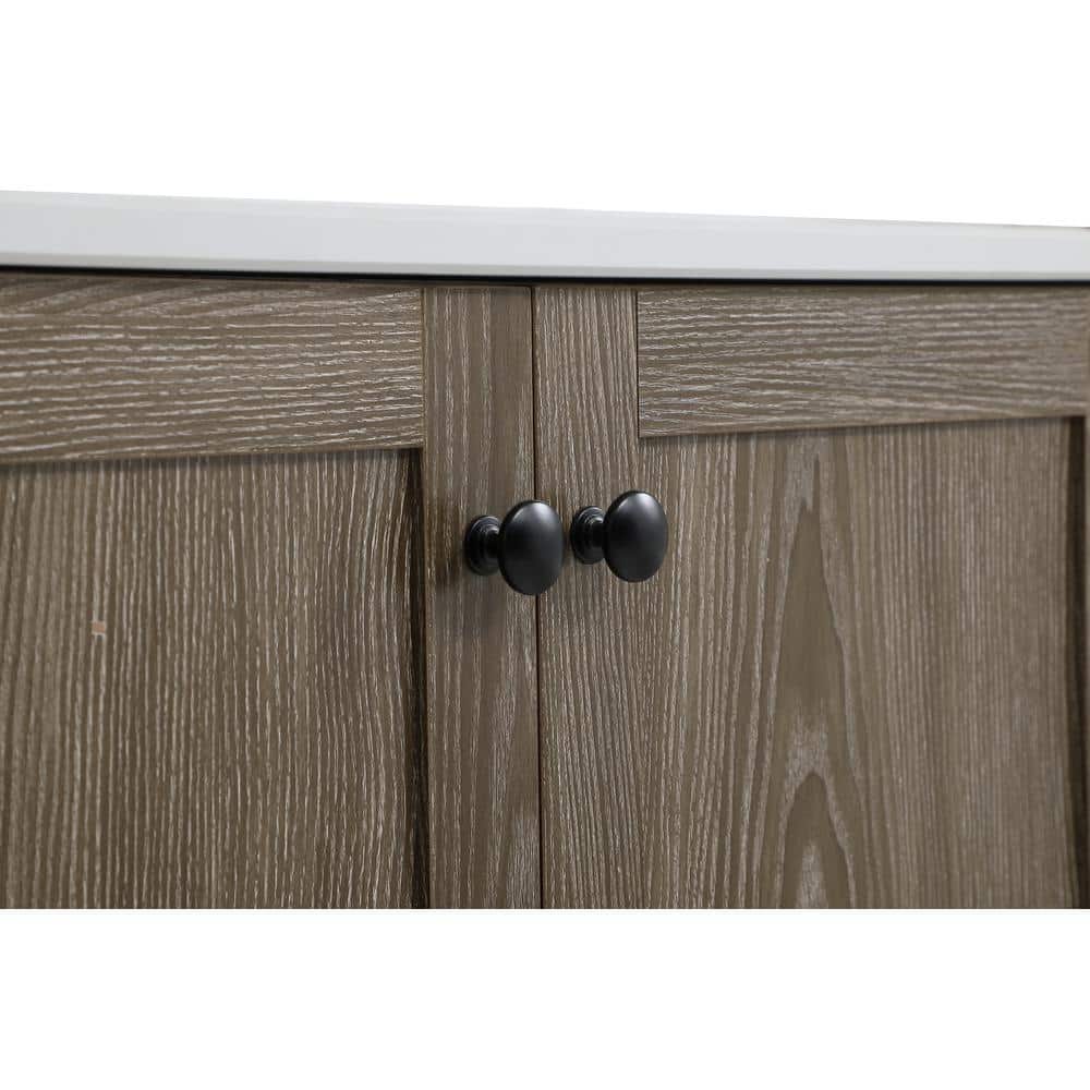 Weathered Oak 30" Single Bathroom Vanity with Porcelain Sink