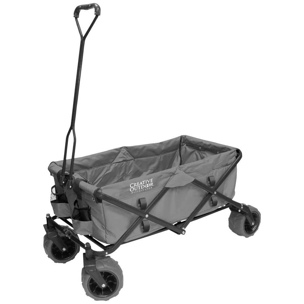 Creative Outdoor 7 cu. ft. Folding Garden Wagon Carts in Gray 900210 The Home Depot