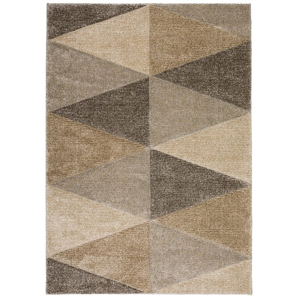 Carmona Abstract Beige 3 ft. 1 in. x 5 ft. Area Rug