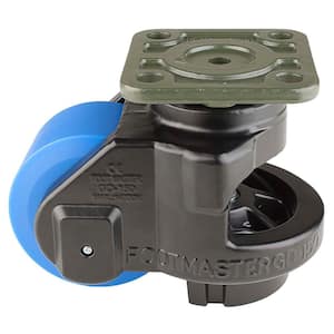 GD Series 3-1/2 in. MC Nylon Swivel Flat Black Plate Mounted Leveling Caster with 3305 lb. Load Rating