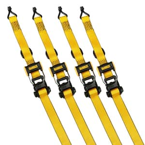  STANLEY S1007 Black/Yellow 1.5 x 16' Ratchet Tie Down Straps -  Heavy Cargo Securing (3,300 lbs Break Strength), 2 Pack : Tools & Home  Improvement