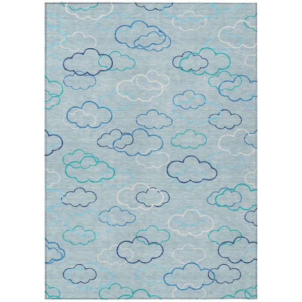 Chantille Machine Washable Indoor/Outdoor Abstract ACN2508 Sky 3 ft. x 4 ft. Area Rug