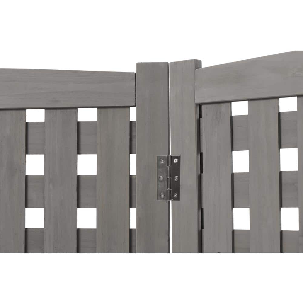 Gray Cedar 3-Panel Privacy Fence Screen for AC Unit