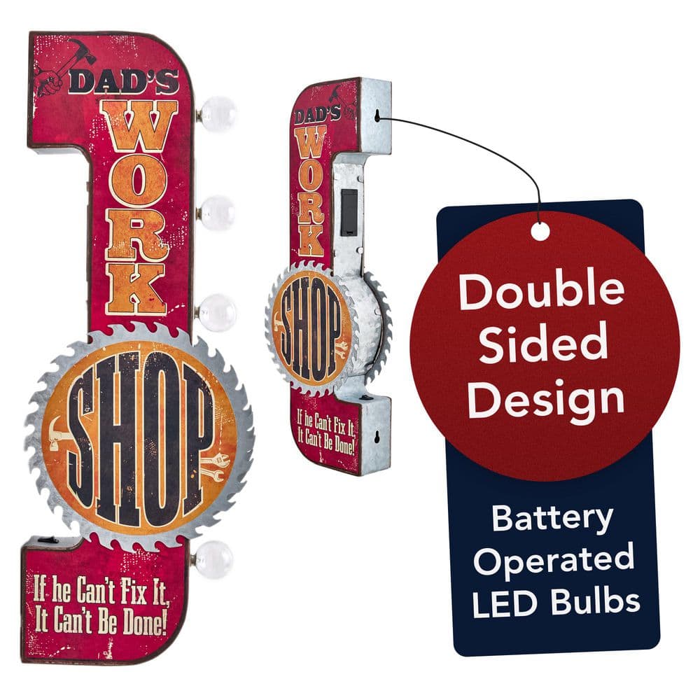 American Art Decor Vintage LED Iron Metal Marquee Sign Dad's