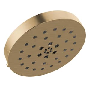 4-Spray Patterns 1.75 GPM 8 in. Wall Mount Fixed Shower Head with H2Okinetic in Lumicoat Champagne Bronze