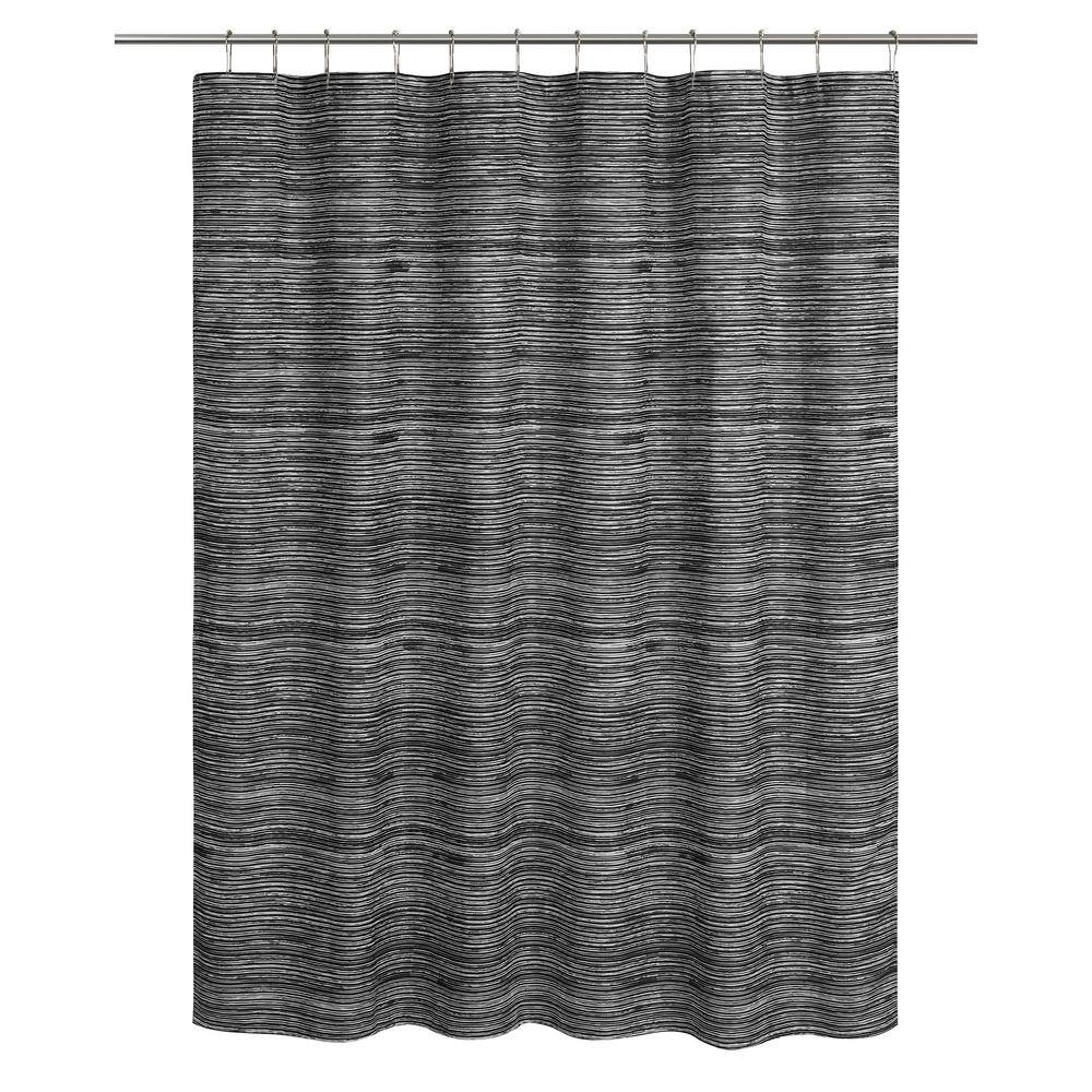 Felix Black Shower Curtain Polyester Shower Curtain 72 x 72 in.