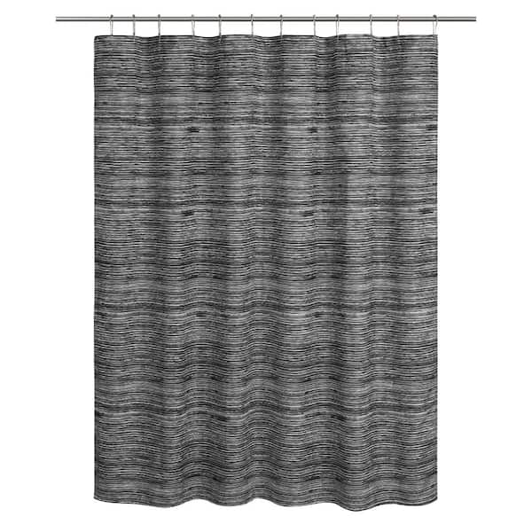 Unbranded Felix Black Shower Curtain Polyester Shower Curtain 72 x 72 in.