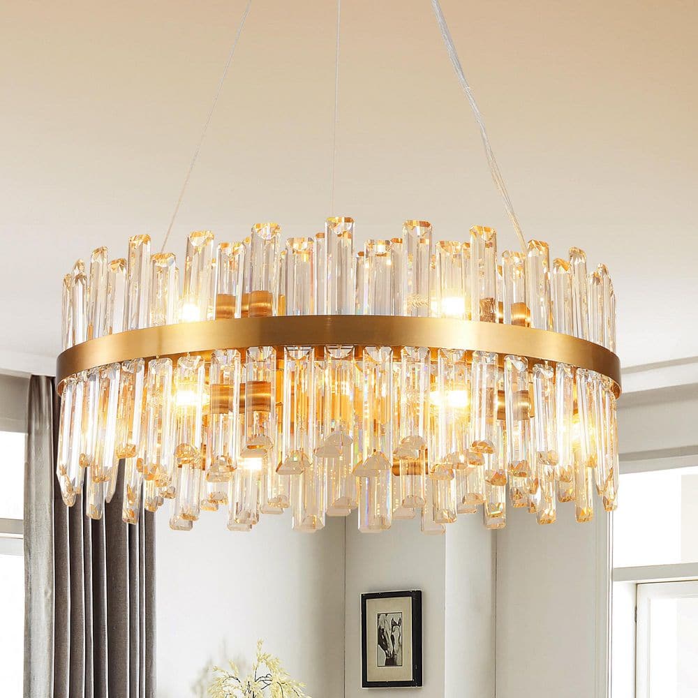 12-Light Gold Luxury Crystal Chandelier Ceiling Lighting for Living Room Dining Room Bedroom Hallway price history on PriceWatchPro