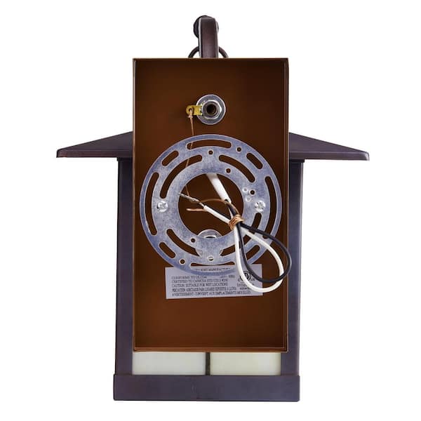 Pharoh 1-Light Bronze Outdoor Mission Stained Glass Wall Lantern Sconce