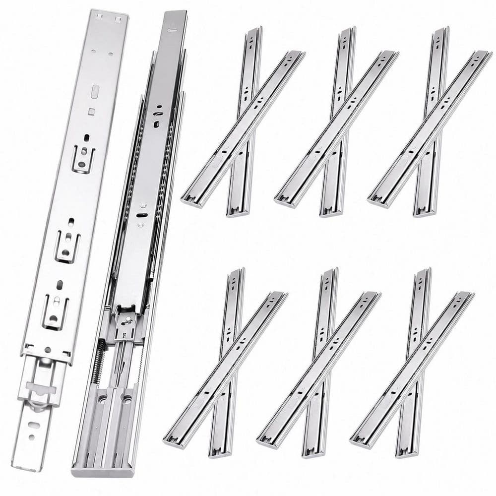 16 in. Silver Cold Rolled Steel Side Mount Soft-Close Heavy Duty Full Extension Ball Bearing Drawer Slides 6 Pairs price history on PriceWatchPro