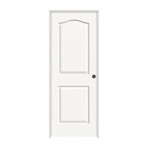 36 in. x 80 in. Camden White Painted Left-Hand Textured Solid Core Molded Composite MDF Single Prehung Interior Door