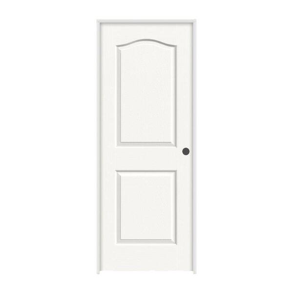 JELD-WEN 24 in. x 80 in. Princeton White Painted Left-Hand Smooth Solid Core Molded Composite MDF Single Prehung Interior Door