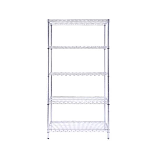 mzg 5 Tier Commercial Chrome Shelving Unit 18 in. x 36 in. x 72 in.