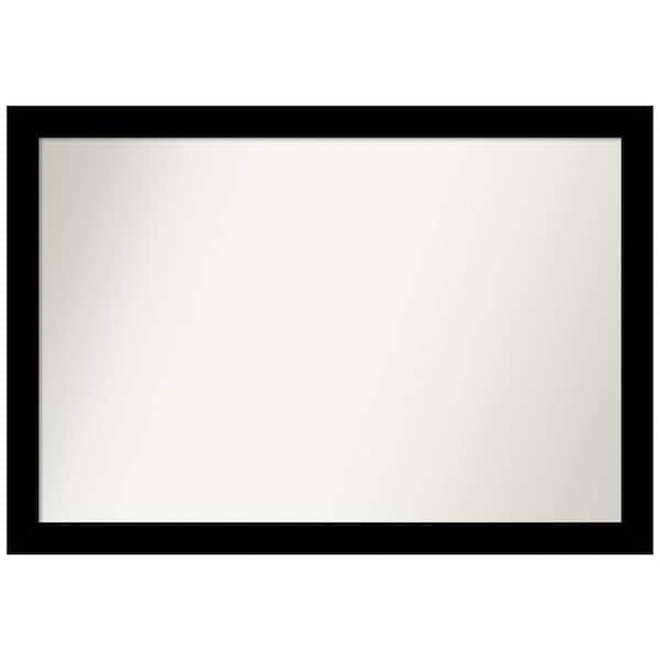 Amanti Art Basic Black Narrow 39.25 in. x 27.25 in. Non-Beveled Modern Rectangle Wood Framed Bathroom Wall Mirror in Black
