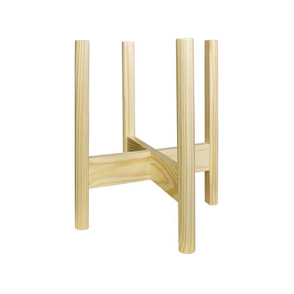 Casual Home Mid-Century Natural Modern Wood Plant Display Stand, Fits Up to 12 in.