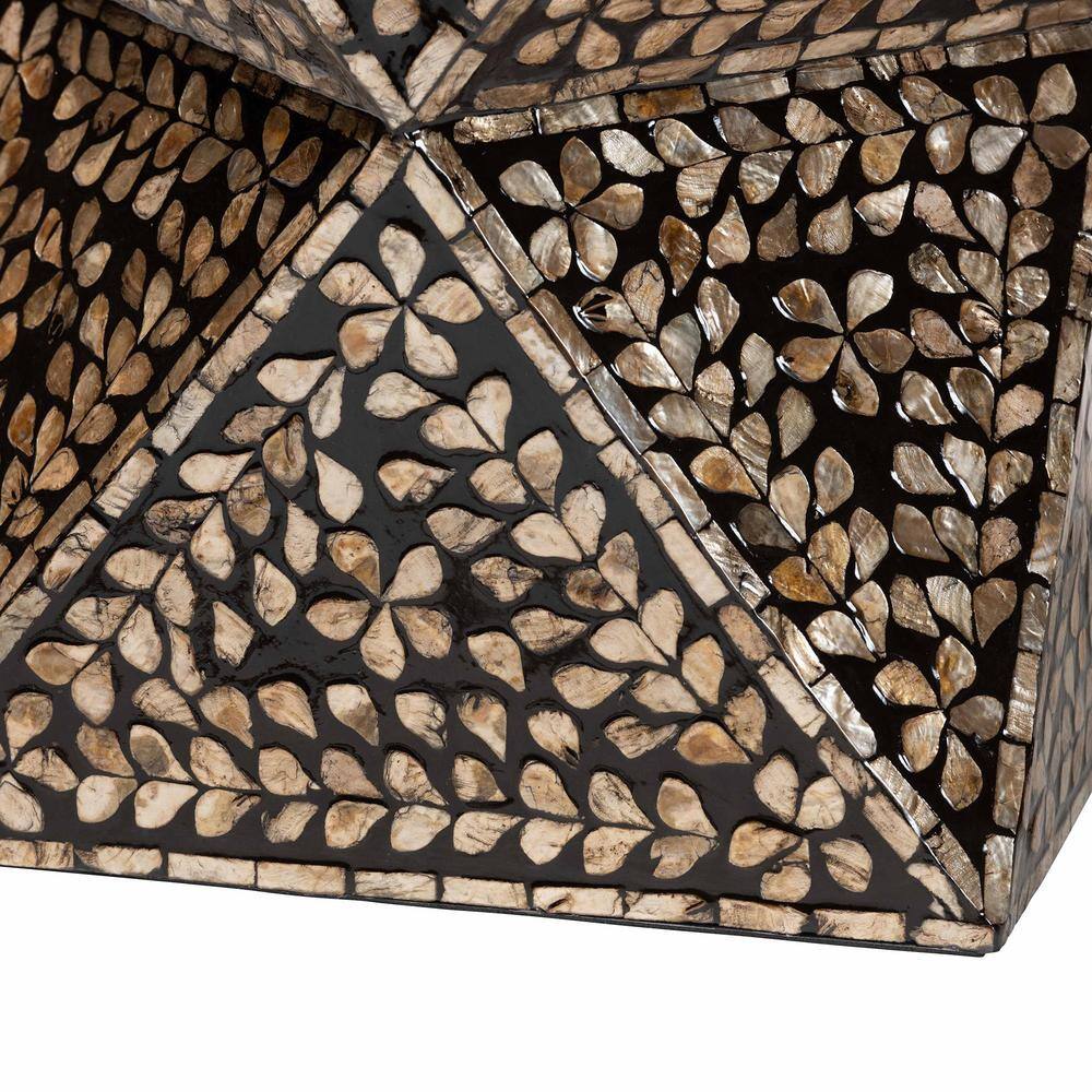 Feronia Black and Bronze Mother of Pearl Hourglass End Table